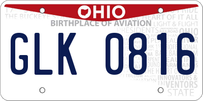 OH license plate GLK0816