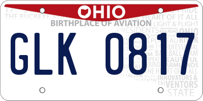 OH license plate GLK0817