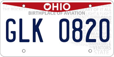 OH license plate GLK0820