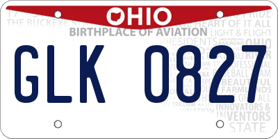OH license plate GLK0827