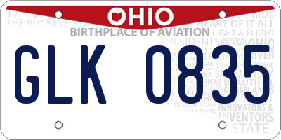OH license plate GLK0835
