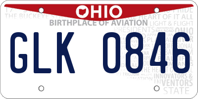 OH license plate GLK0846