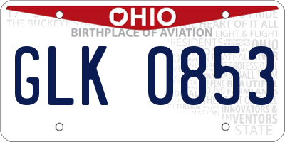 OH license plate GLK0853