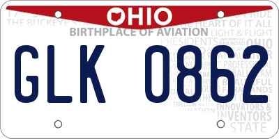 OH license plate GLK0862