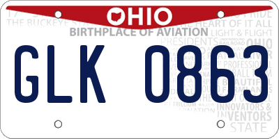 OH license plate GLK0863