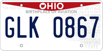 OH license plate GLK0867