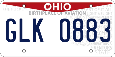 OH license plate GLK0883