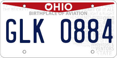 OH license plate GLK0884