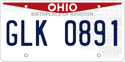 OH license plate GLK0891