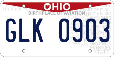 OH license plate GLK0903