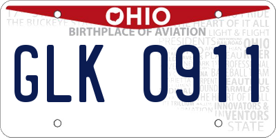 OH license plate GLK0911