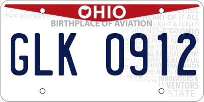 OH license plate GLK0912