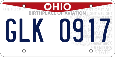 OH license plate GLK0917