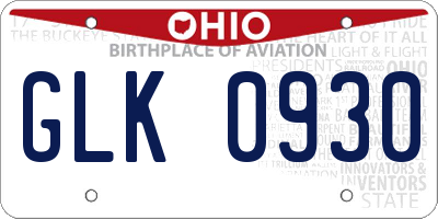 OH license plate GLK0930