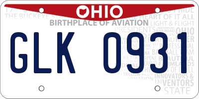OH license plate GLK0931