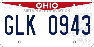 OH license plate GLK0943