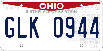 OH license plate GLK0944