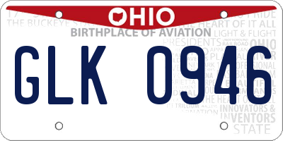 OH license plate GLK0946