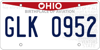 OH license plate GLK0952