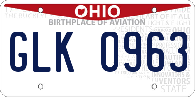 OH license plate GLK0963