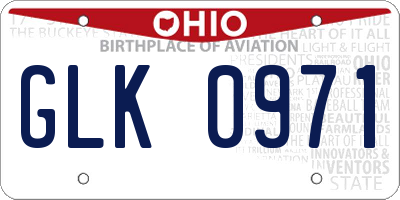 OH license plate GLK0971