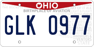 OH license plate GLK0977