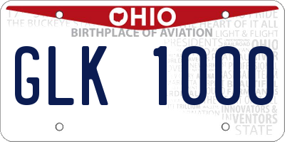 OH license plate GLK1000