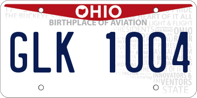 OH license plate GLK1004