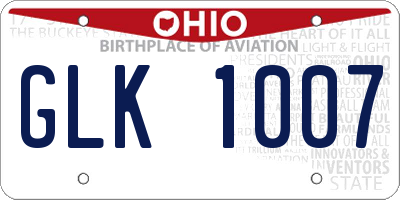 OH license plate GLK1007