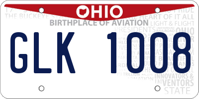OH license plate GLK1008