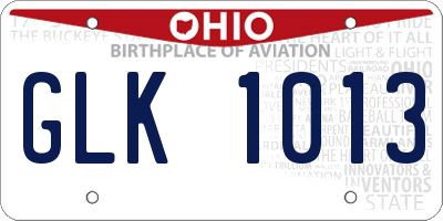 OH license plate GLK1013