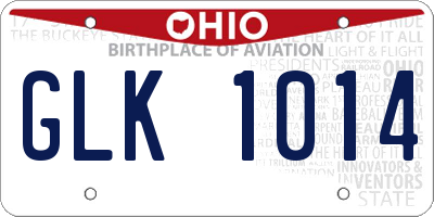 OH license plate GLK1014