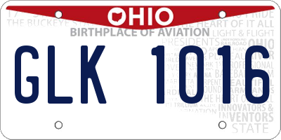 OH license plate GLK1016