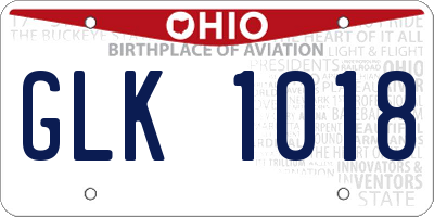 OH license plate GLK1018