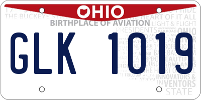 OH license plate GLK1019
