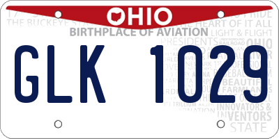 OH license plate GLK1029