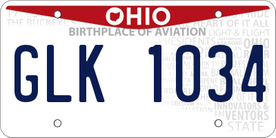 OH license plate GLK1034