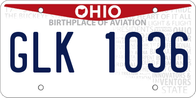 OH license plate GLK1036