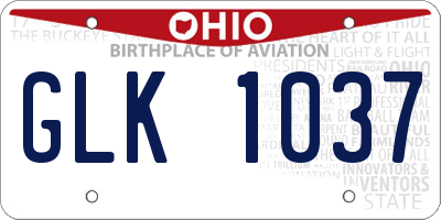OH license plate GLK1037