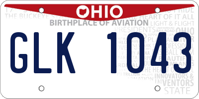 OH license plate GLK1043