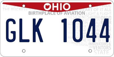 OH license plate GLK1044