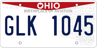 OH license plate GLK1045