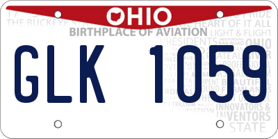 OH license plate GLK1059