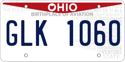 OH license plate GLK1060