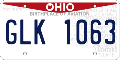OH license plate GLK1063