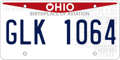 OH license plate GLK1064