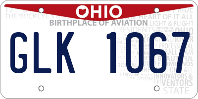 OH license plate GLK1067