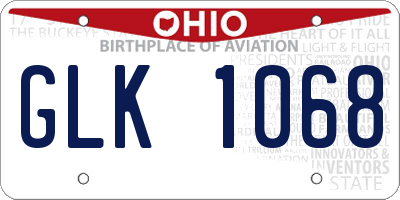 OH license plate GLK1068