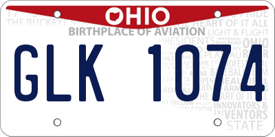 OH license plate GLK1074