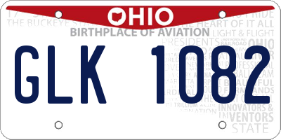 OH license plate GLK1082